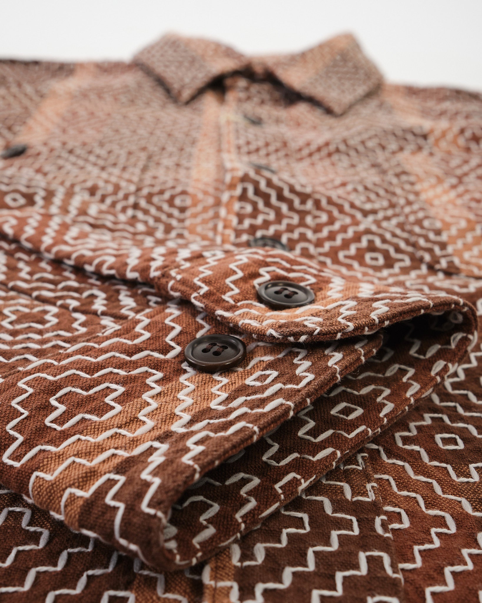 Kakishibu Noragi Sashiko Shirt by Studio D'Artisan - Meadow