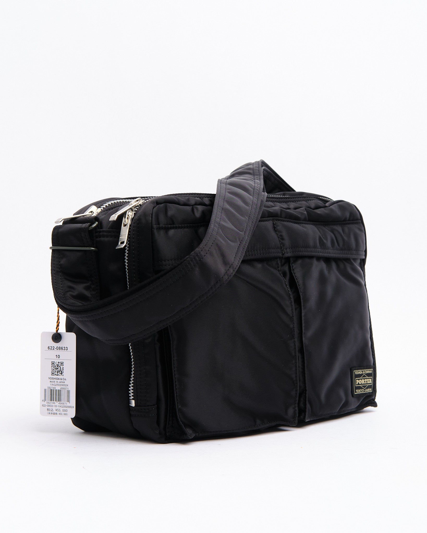 Porter by Yoshida | New Tanker Sling Bag W Zip (L) Black | Meadow
