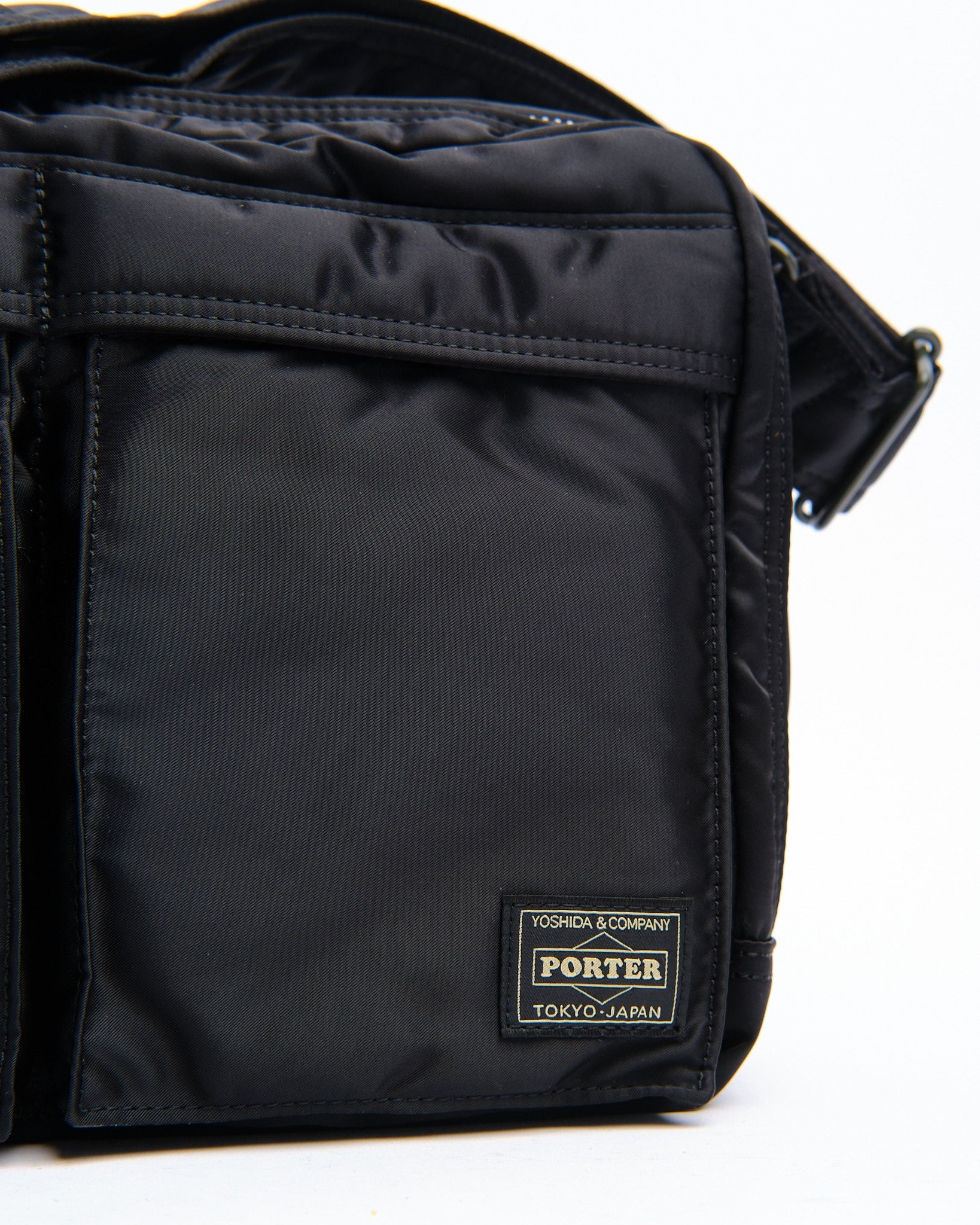 PORTER TANKER　SLING BAG W zip L　ブラック TANKER SLING BAG W zip(L)-タンカースリングバッグダブルジップ(L