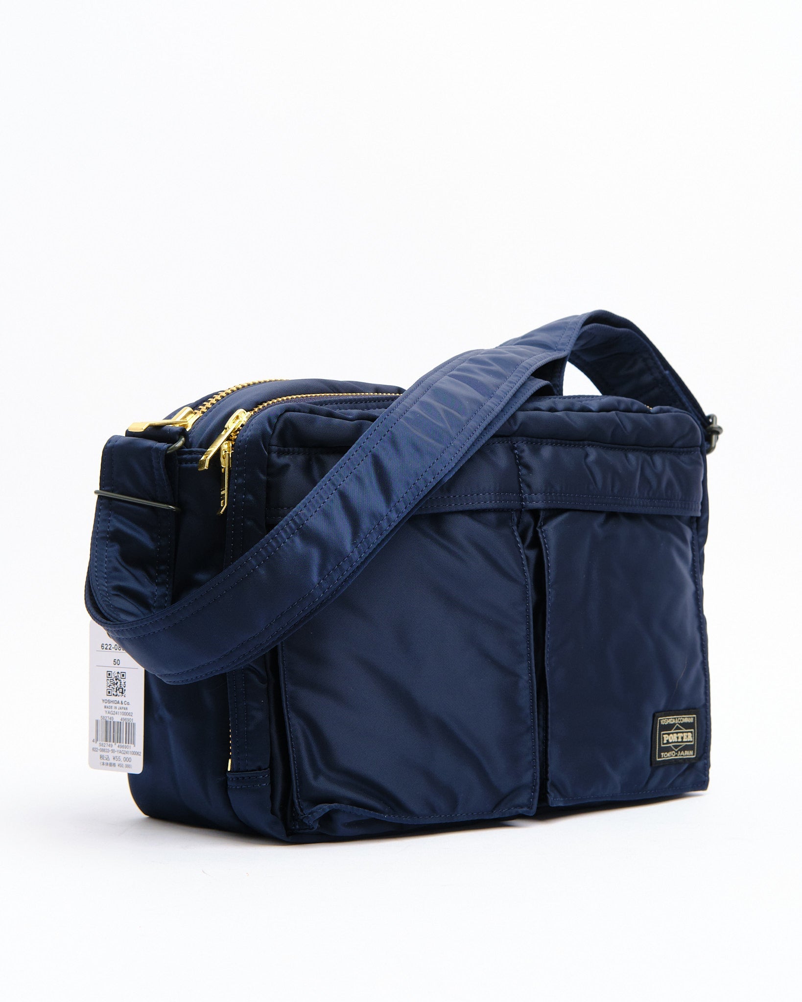 New Tanker Sling Bag W Zip (L) Navy by Porter by Yoshida - Meadow