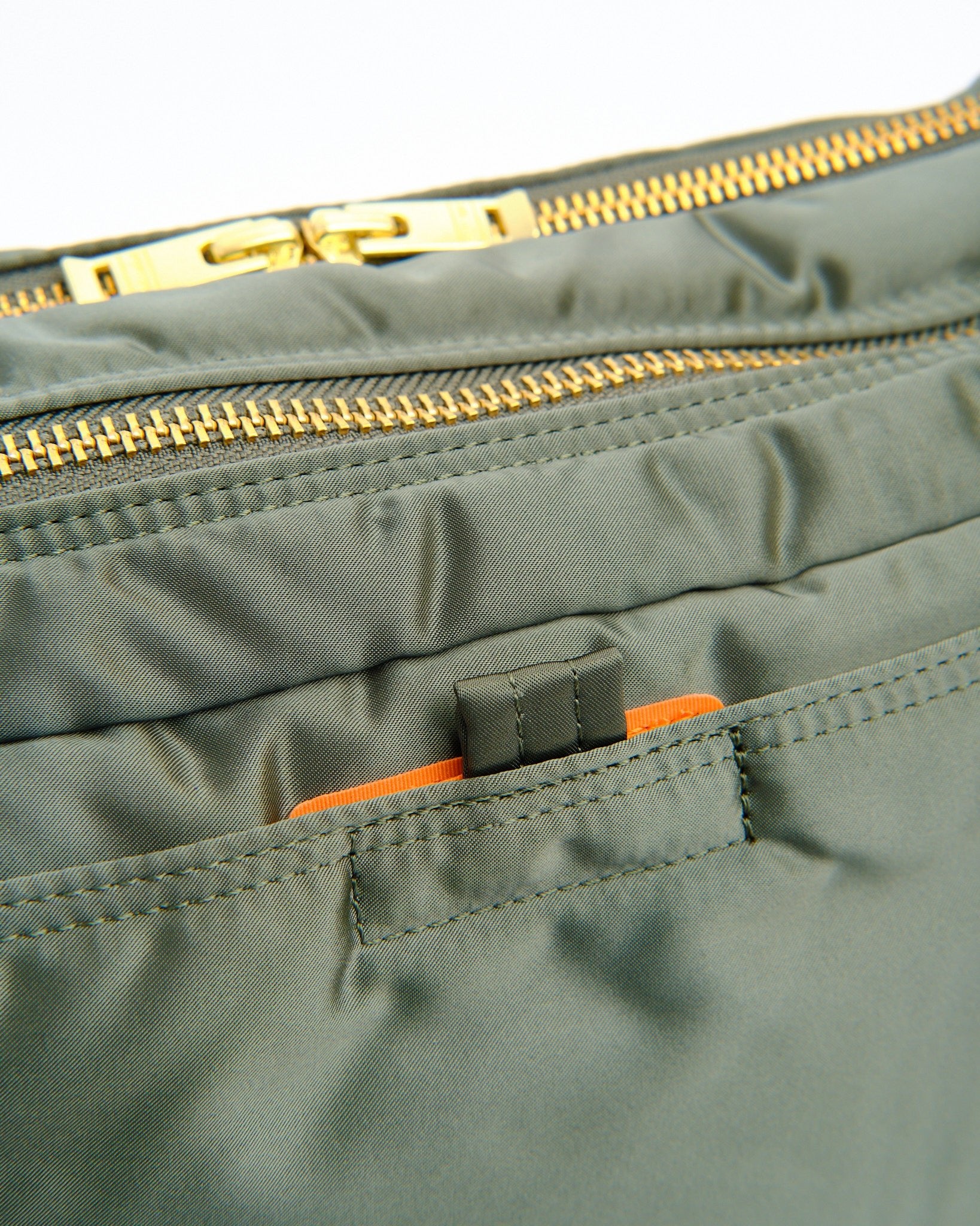 New Tanker Sling Bag W Zip (L) Sage Green by Porter by Yoshida
