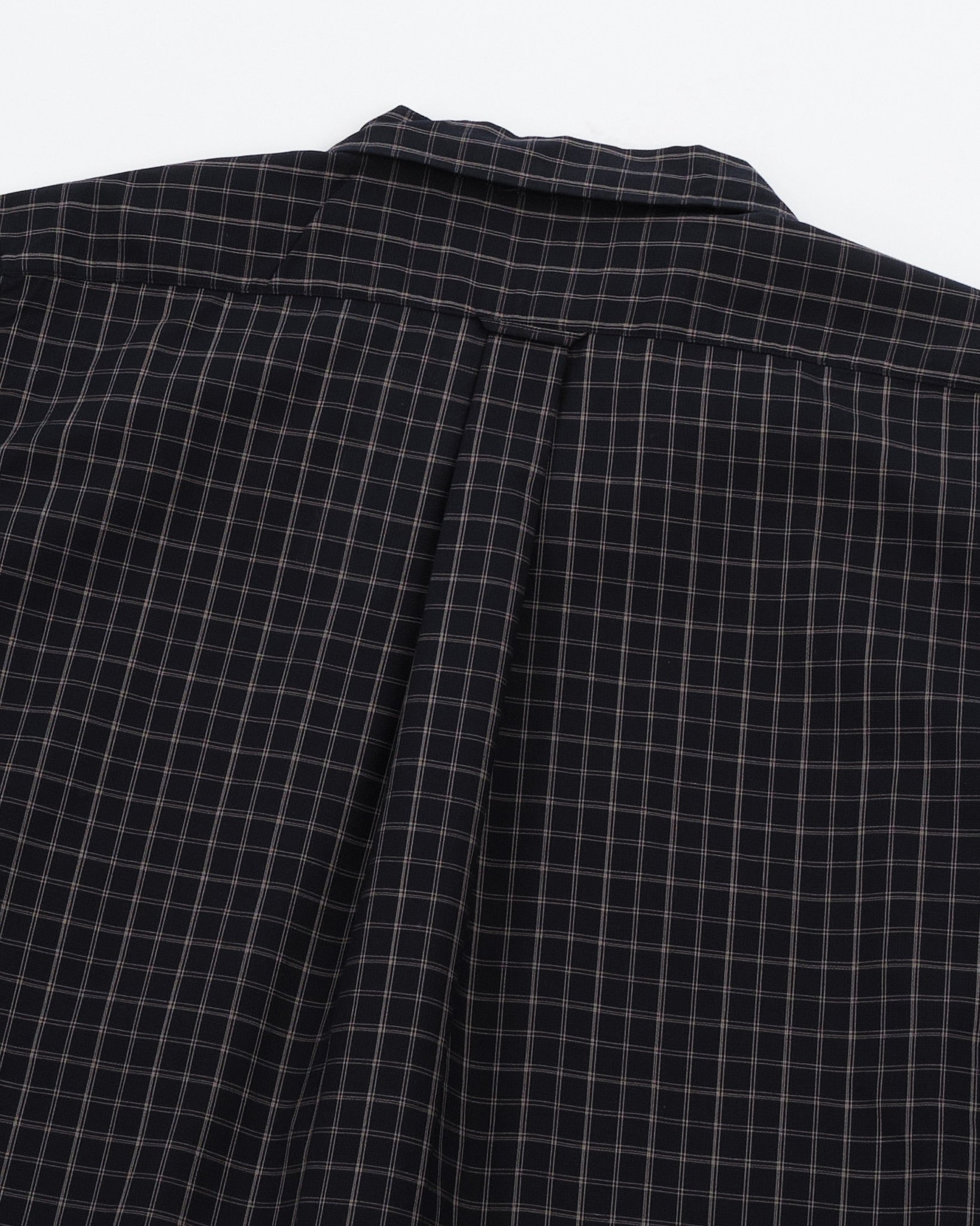 NANAMICA | Open collar Panama Plaid S/S Shirt Navy | MEADOW