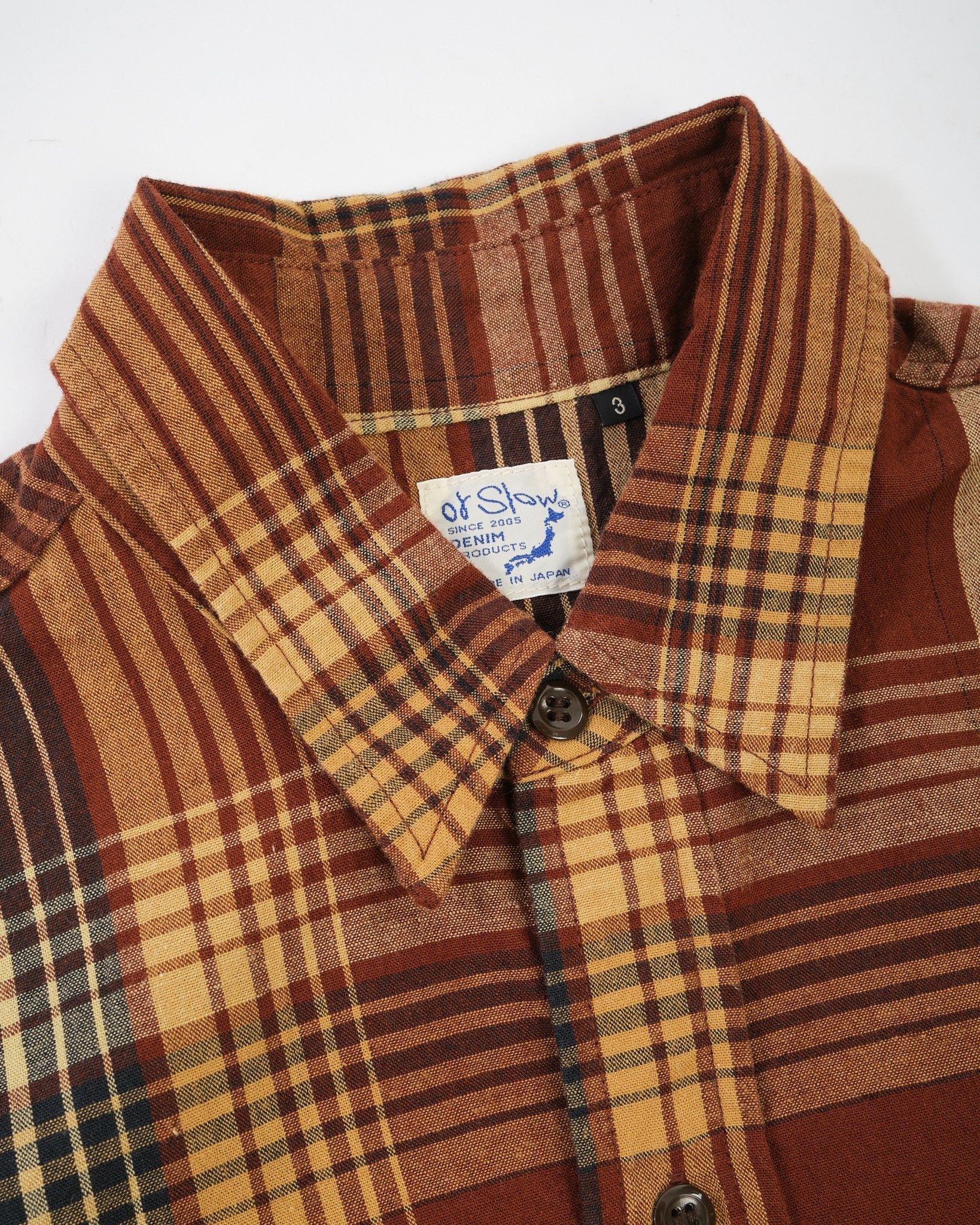 Original Check Work Shirt With Flap Pocket Brown by orSlow - Meadow