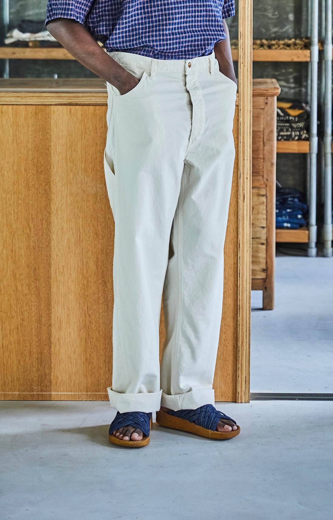 パンツ orSlow 60s Painter Pants with PAINT Orslow 60s Painter Pants with Paint - Ecru | Garmentory