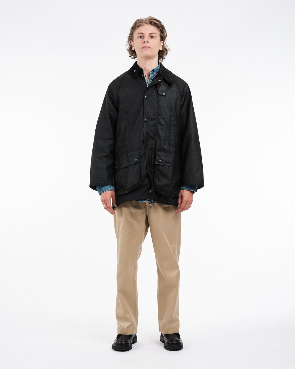 OS Beaufort Wax Jacket Black by Barbour - Meadow