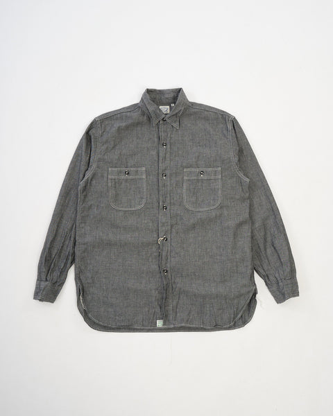 Relax Fit Black Chambray Work Shirt by orSlow - Meadow