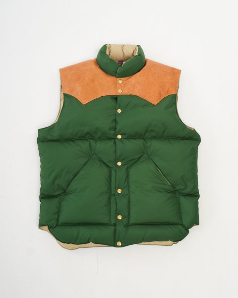 ROCKY MOUNTAIN × WAREHOUSE NYLON DOWN VEST Bottle Green by
