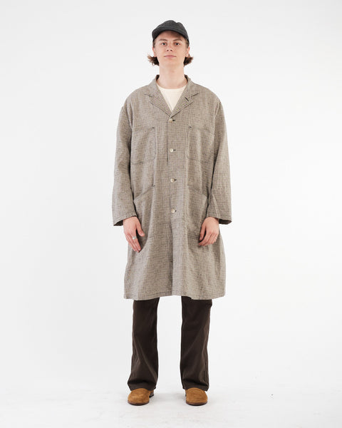Shop Coat Gray Check by orSlow - Meadow Shop Coat Gray Check by orSlow - Meadow