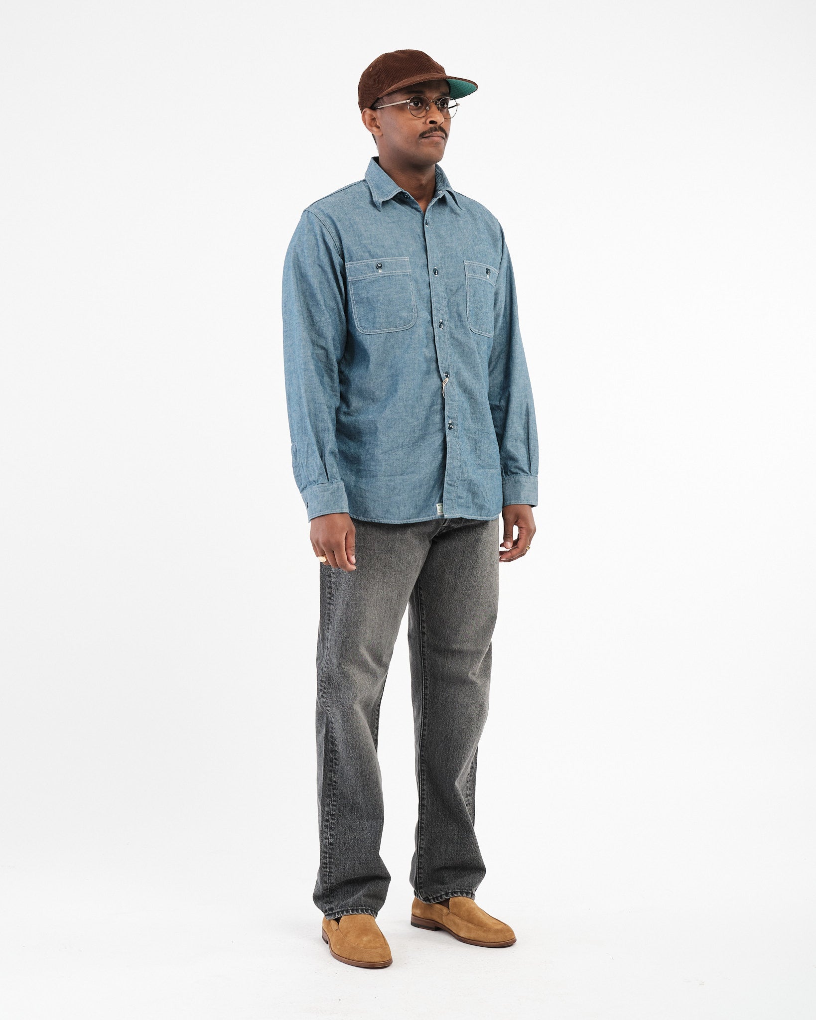 Regular Chambray Work Shirt by orSlow - Meadow