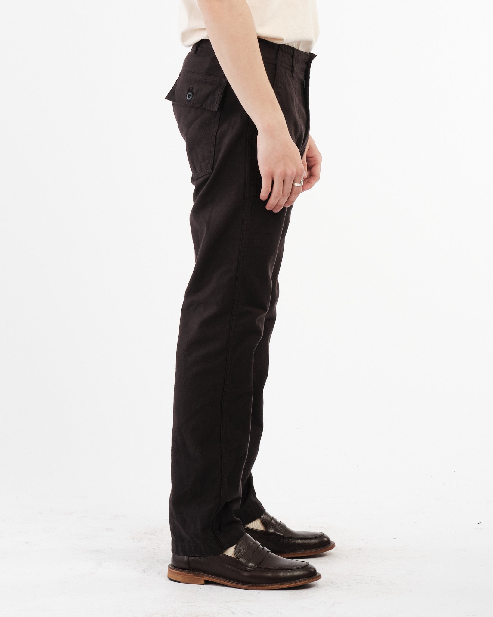 Slim Fit Fatigue Pants Black by orSlow - Meadow