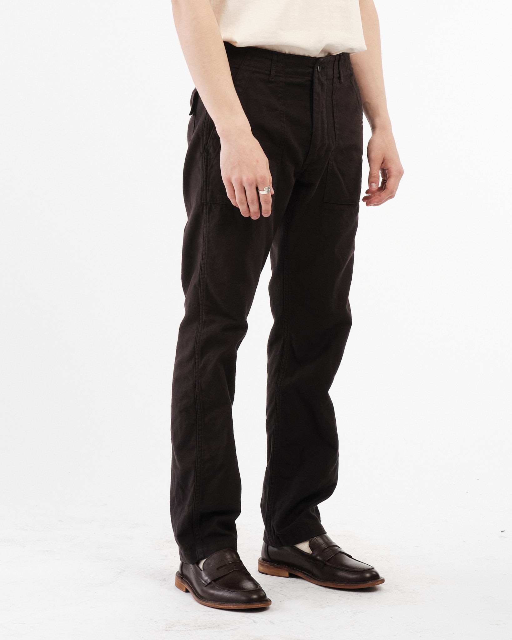 Slim Fit Fatigue Pants Black by orSlow - Meadow