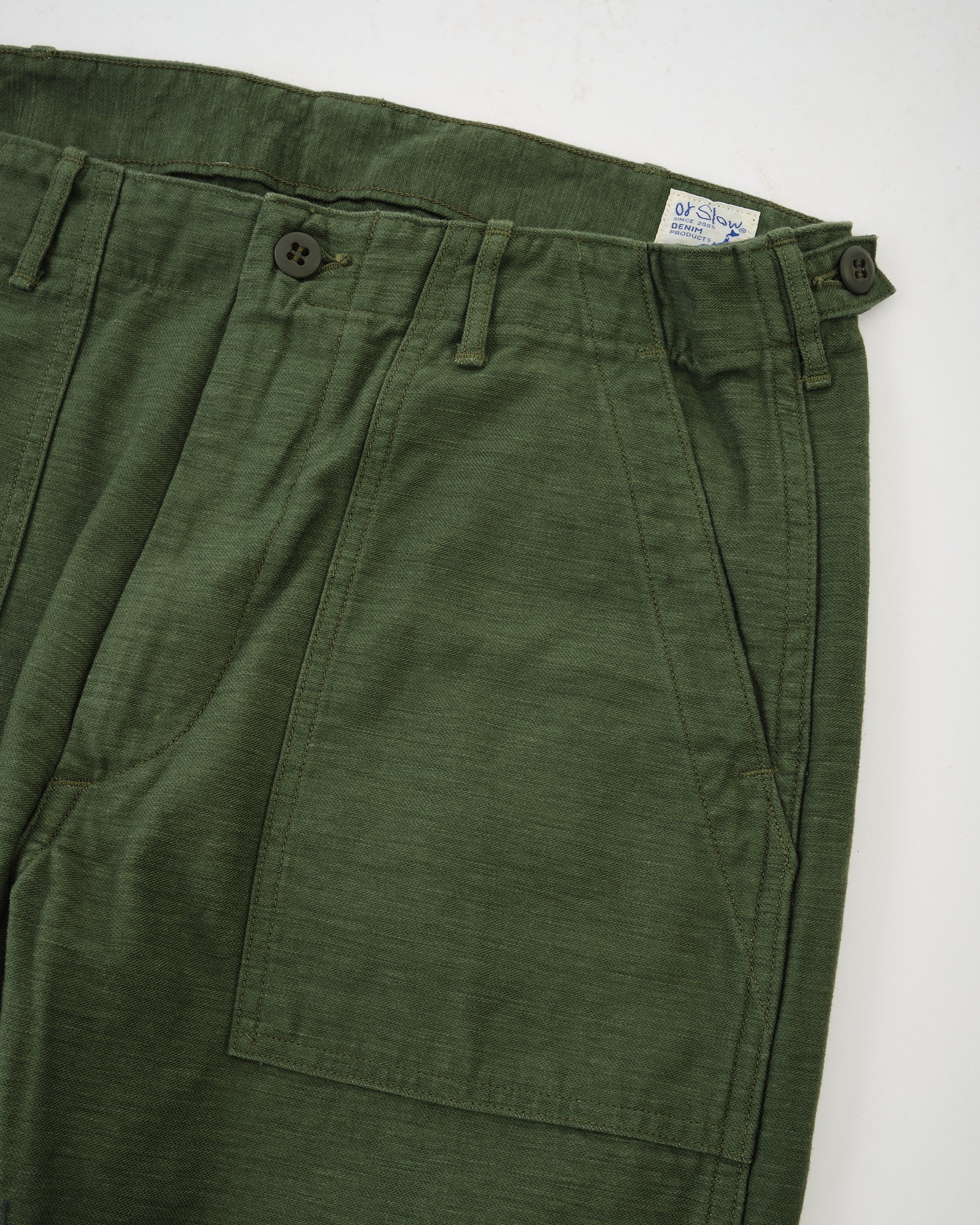 Slim Fit Fatigue Pants Green by orSlow - Meadow
