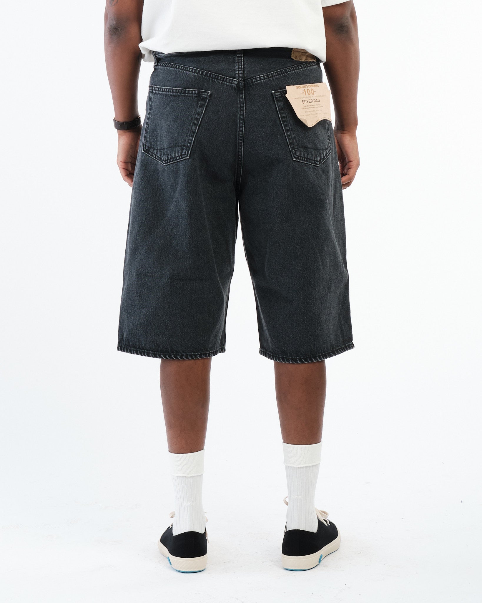 Super Dad's Fit Shorts Black Denim Stone