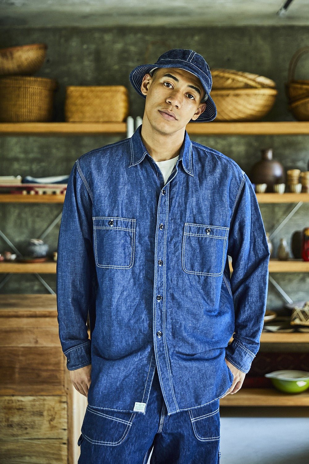 トップス DENIM DUNGAREE/Sheeting Remake Shirt 02 DENIM DUNGAREE