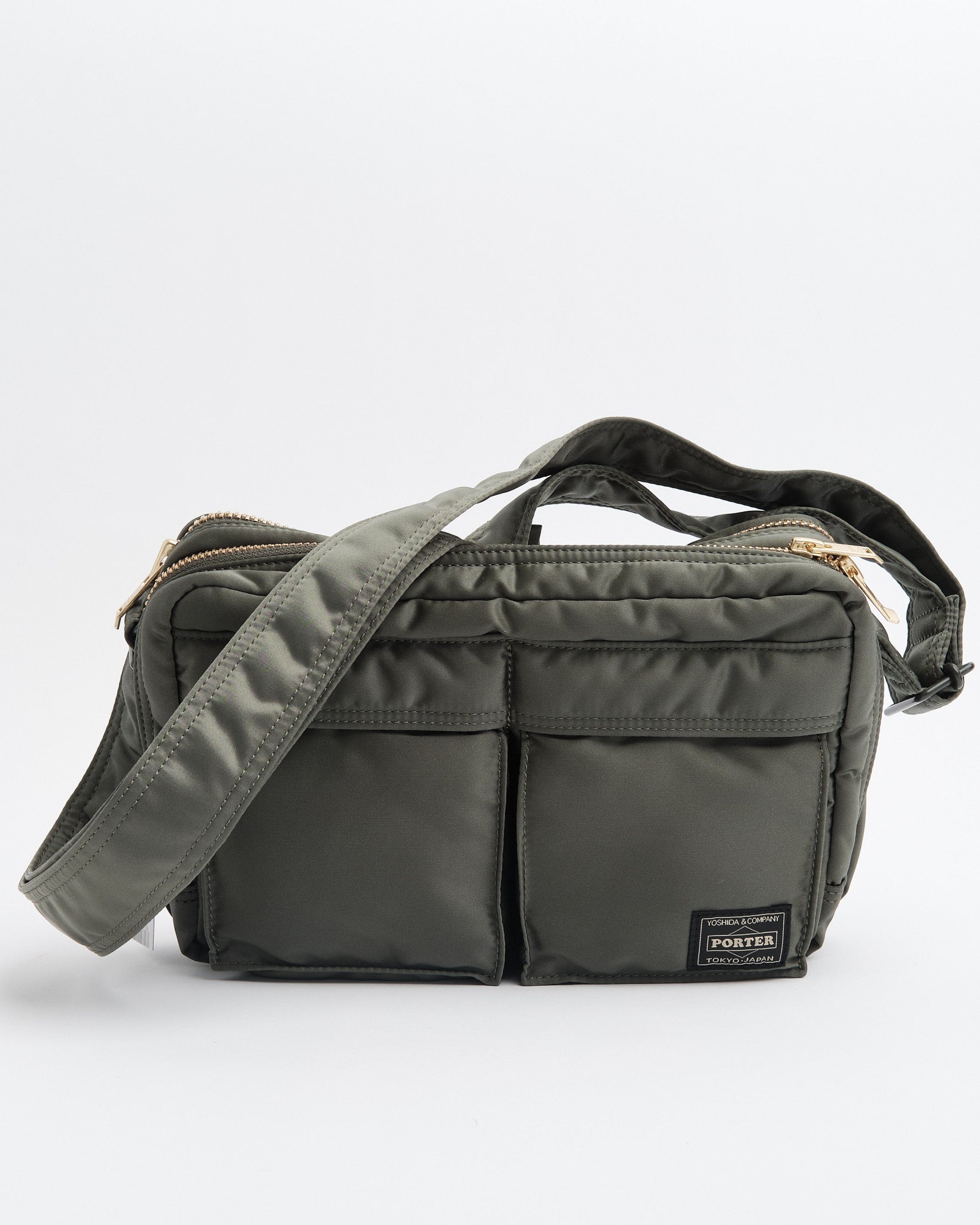 porter | Tanker Sling Bag W Zip Sage Green | meadow