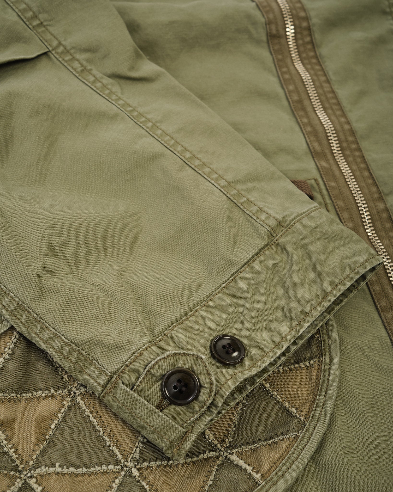 Tsugihagi Fishtail Jacket Olive by Maru Sankaku Peke - Meadow
