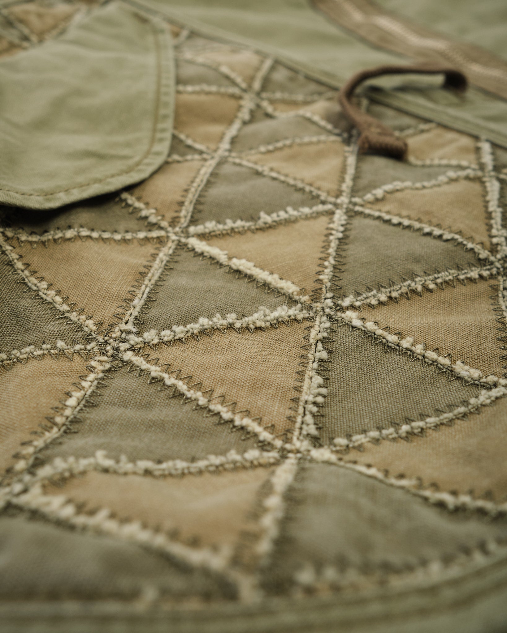 Tsugihagi Fishtail Jacket Olive by Maru Sankaku Peke - Meadow