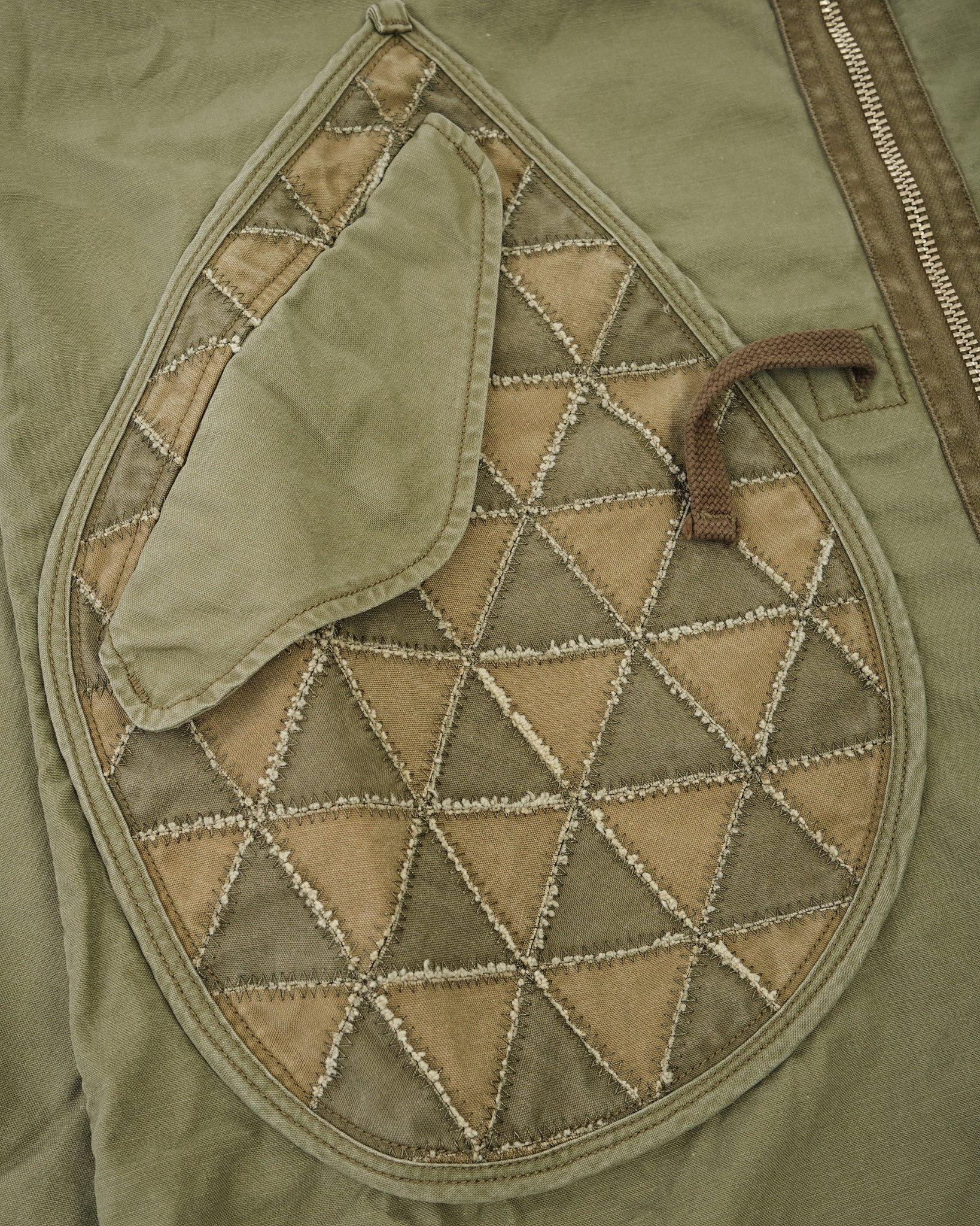 Tsugihagi Fishtail Jacket Olive by Maru Sankaku Peke - Meadow