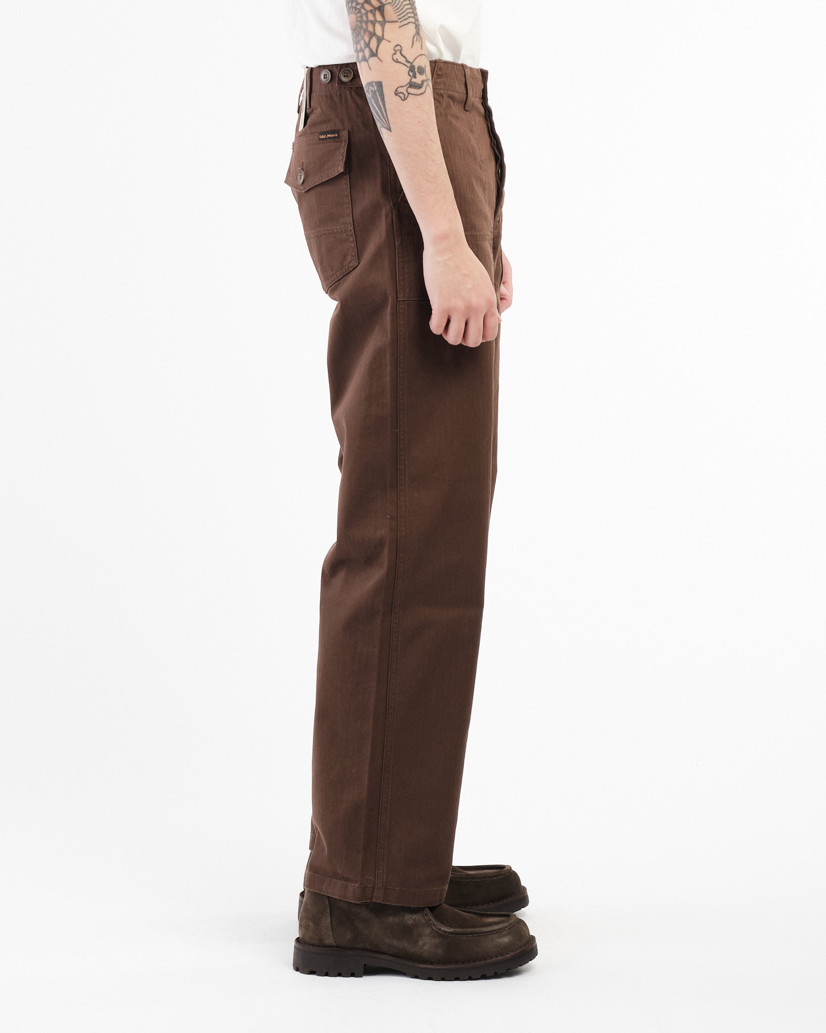 【ブラウン系（23）】DEAN WOOL FATIGUE TROUSER Hector Wool Trousers - Driftwood | FILIPPA K