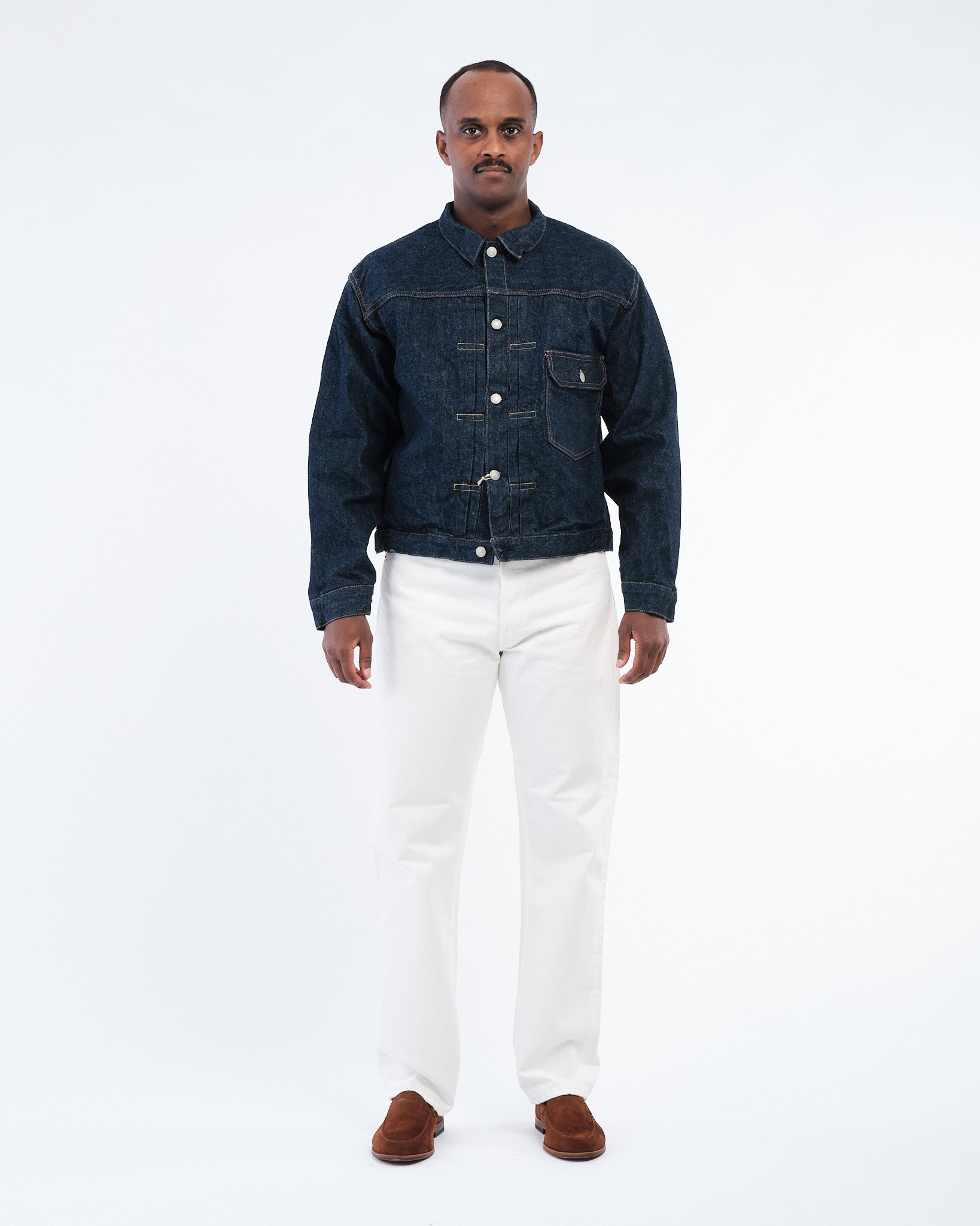 TYPE1 40'S PLEATED FRONT BLOUSE ONE WASH