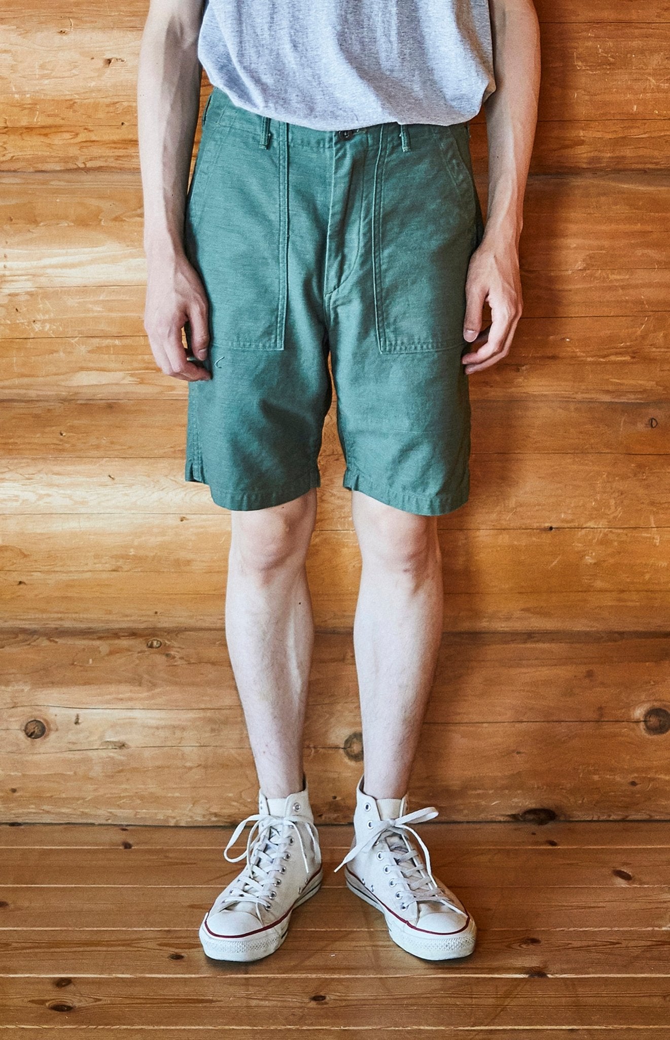 US ARMY FATIGUE SHORTS GREEN - Meadow