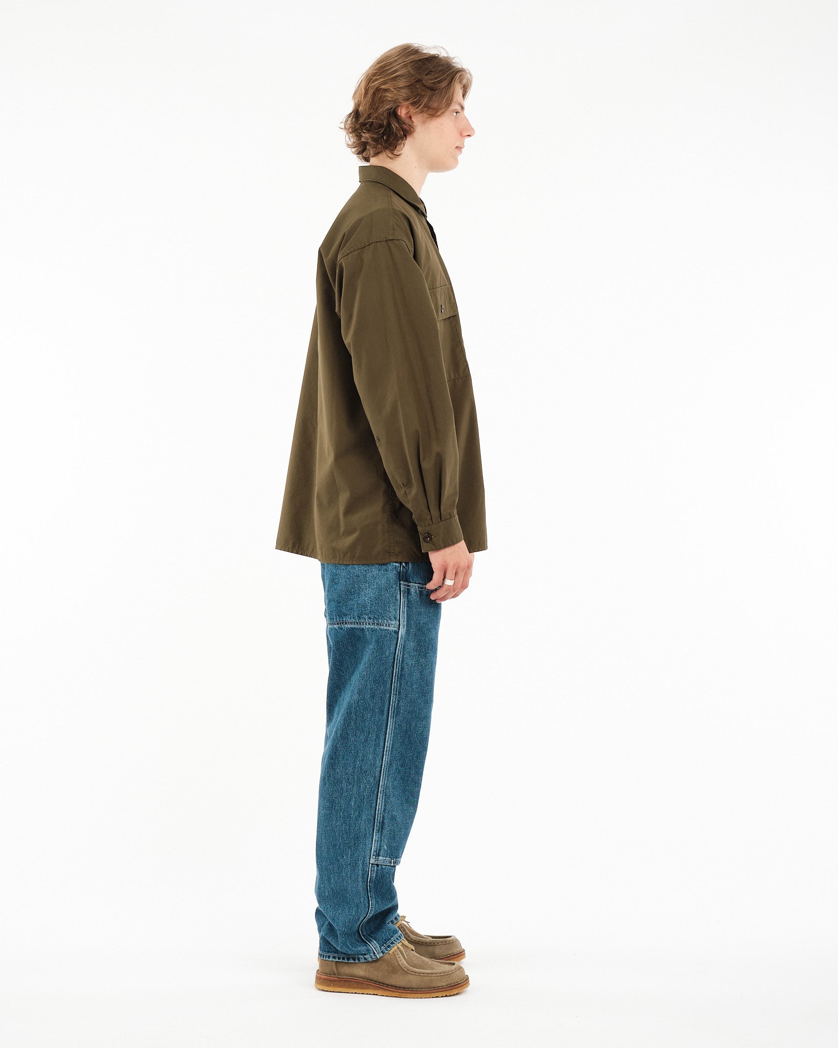 Utility Light Wind Shirt Khaki by Nanamica - Meadow