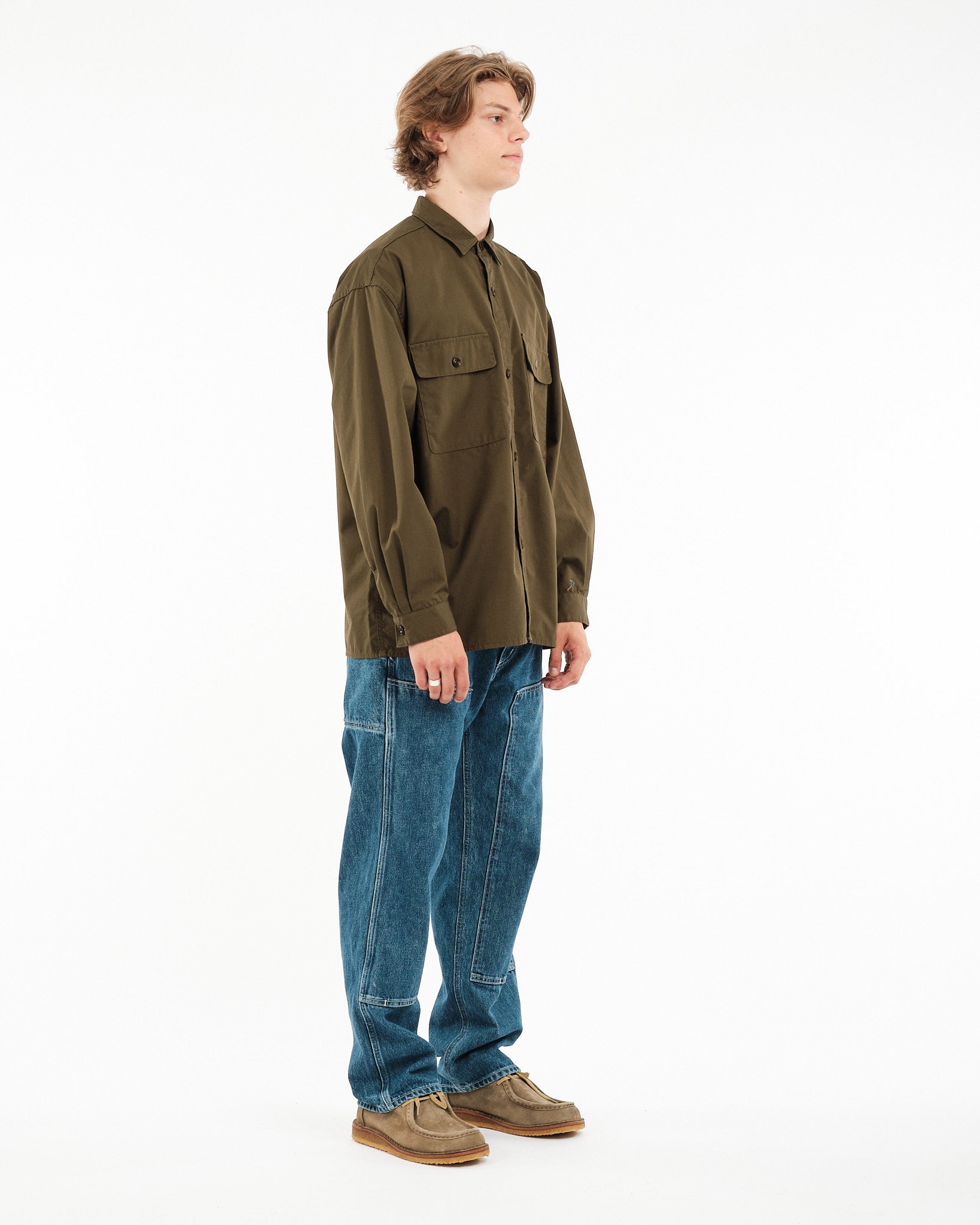 Utility Light Wind Shirt Khaki by Nanamica - Meadow