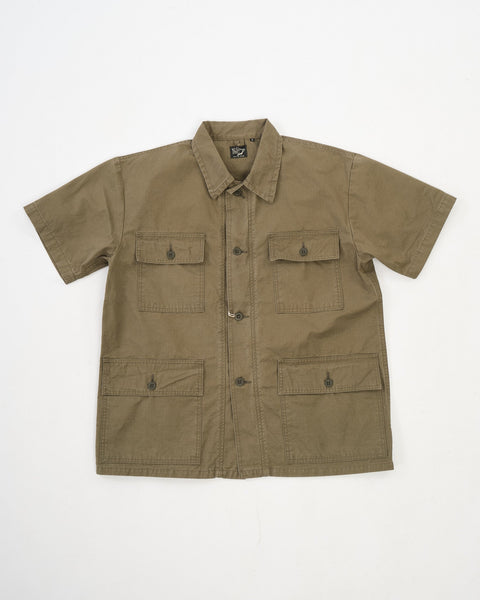 Utility Short Sleeve Shirt Jacket Army Green by orSlow - Meadow