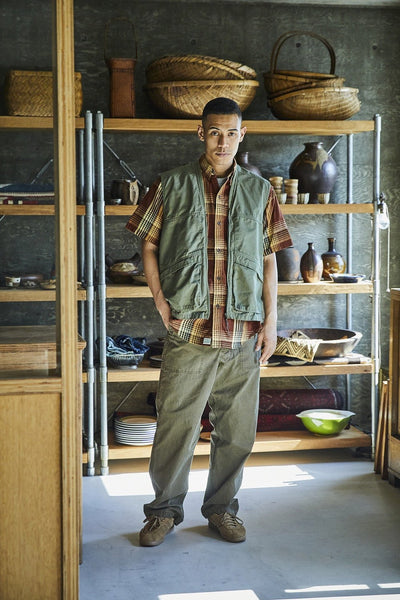 Utility Vest Army Green by orSlow - Meadow