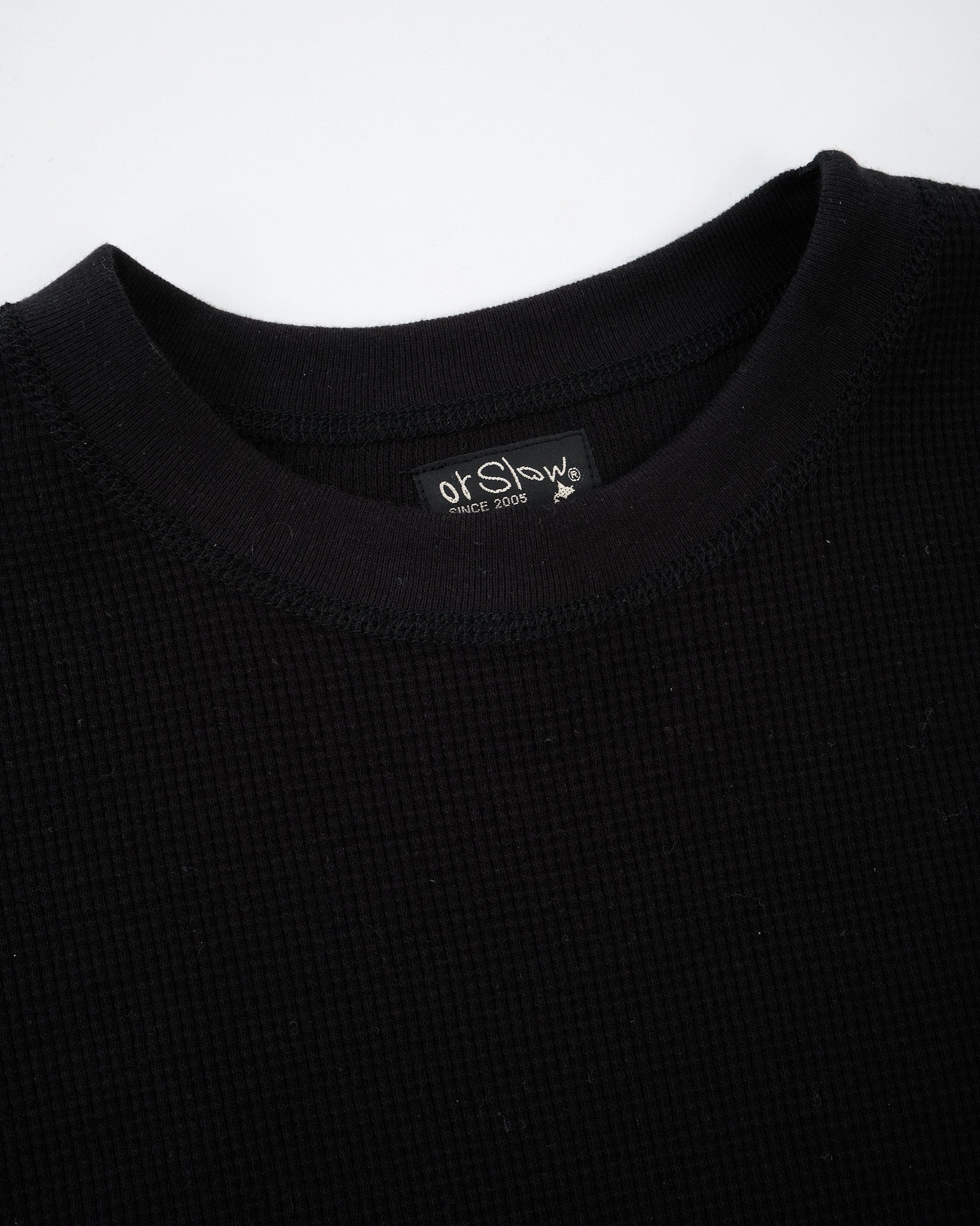 Waffle T-Shirt Black by orSlow - Meadow