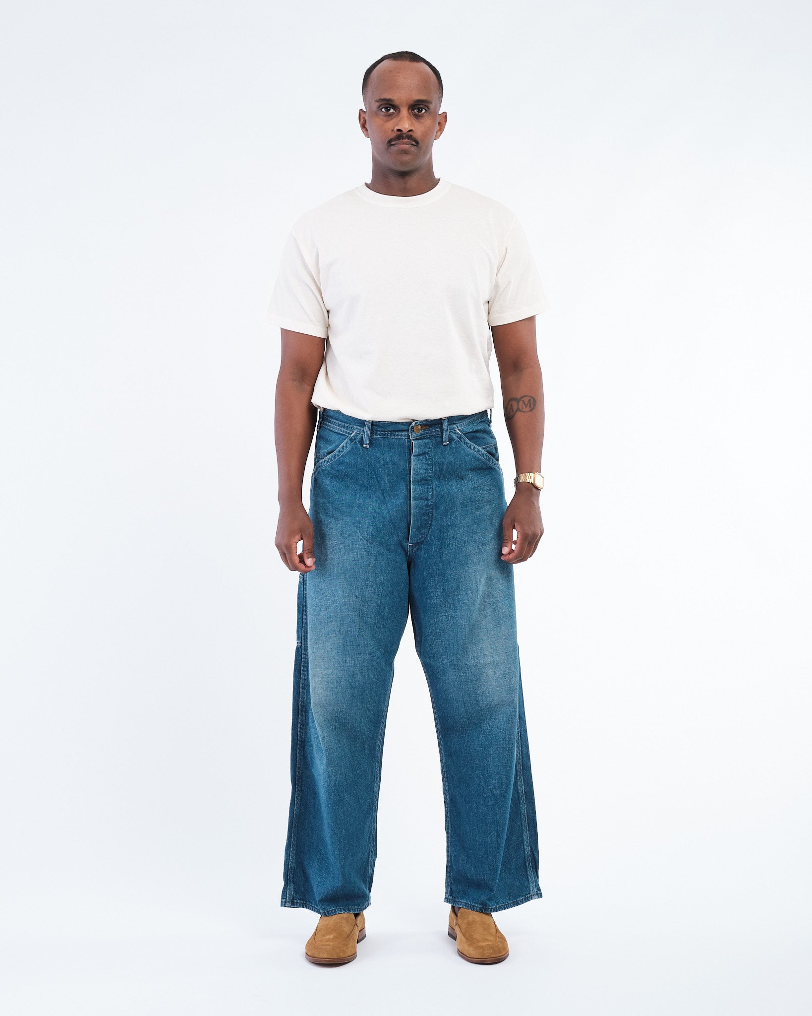 WIDE FIT 30'S PAINTER PANTS DENIM USED