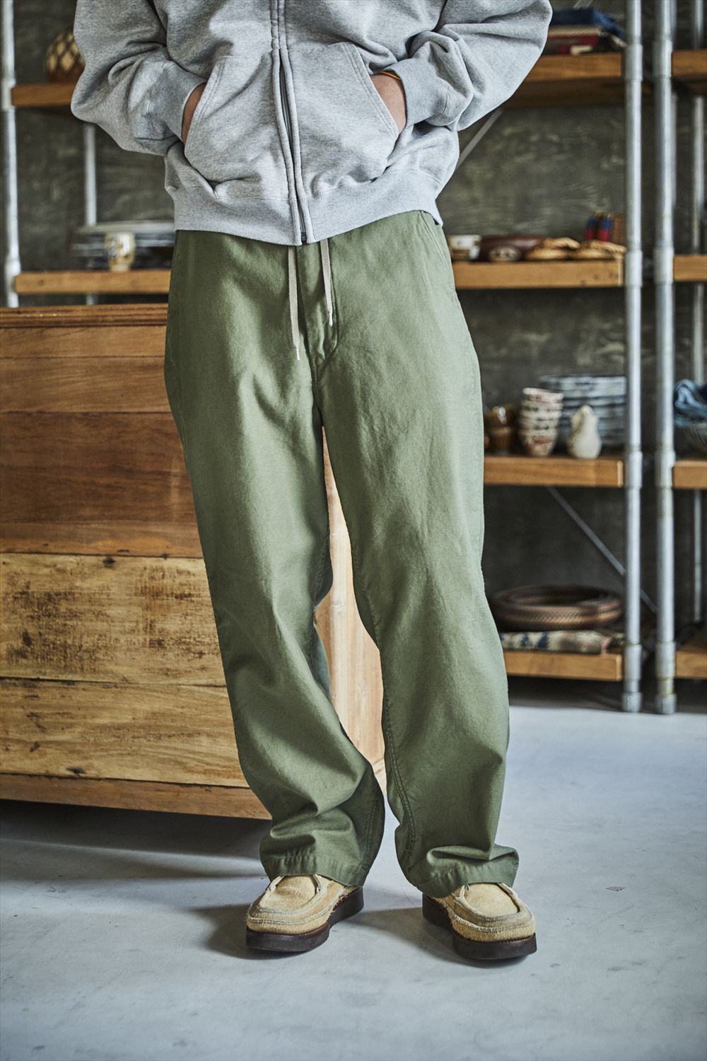 Wide Fit New Yorker Dark Olive by orSlow - Meadow