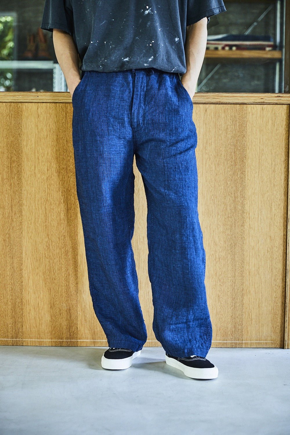 Wide Fit New Yorker Indigo Check by orSlow - Meadow