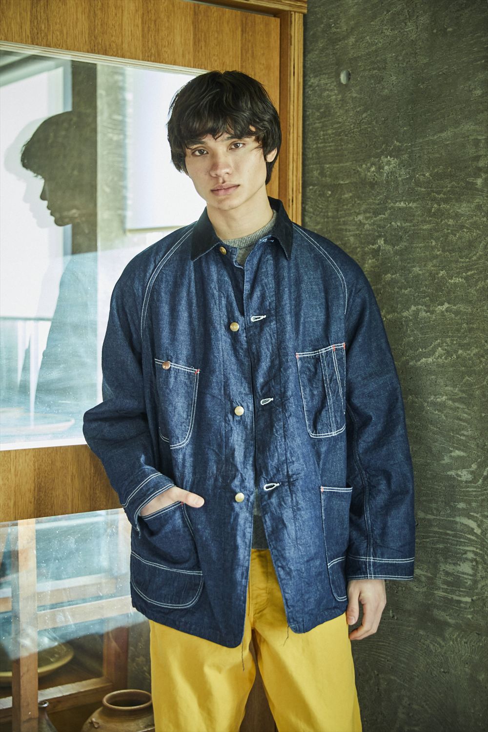 Wool Liner Relax Fit Denim Coverall One Wash by orSlow - Meadow