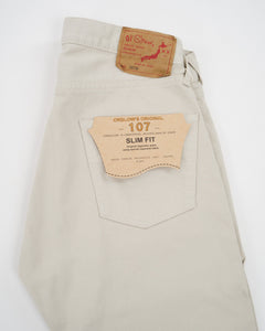 107 COTTON PIQUE IVY FIT PANTS IVORY from orSlow - photo №2. New Jeans at meadowweb.com