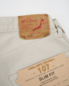 107 COTTON PIQUE IVY FIT PANTS IVORY from orSlow - photo №3. New Jeans at meadowweb.com