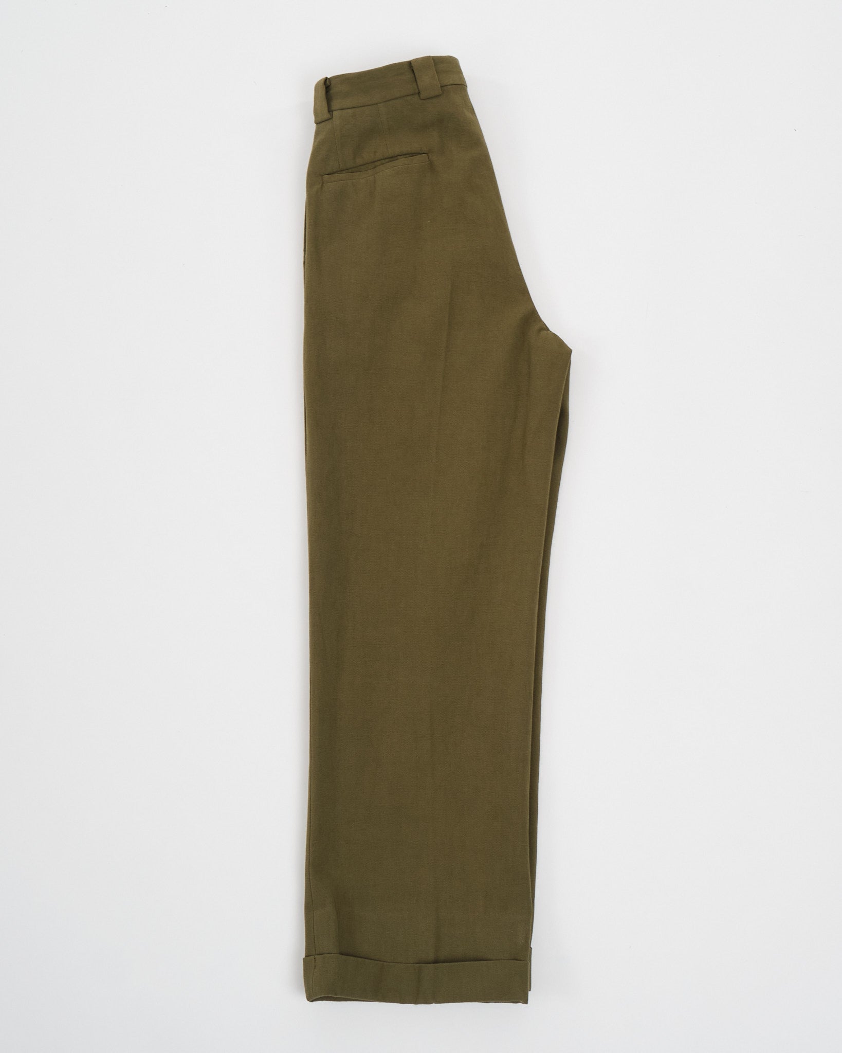 2Pleats Wide Trousers Olive