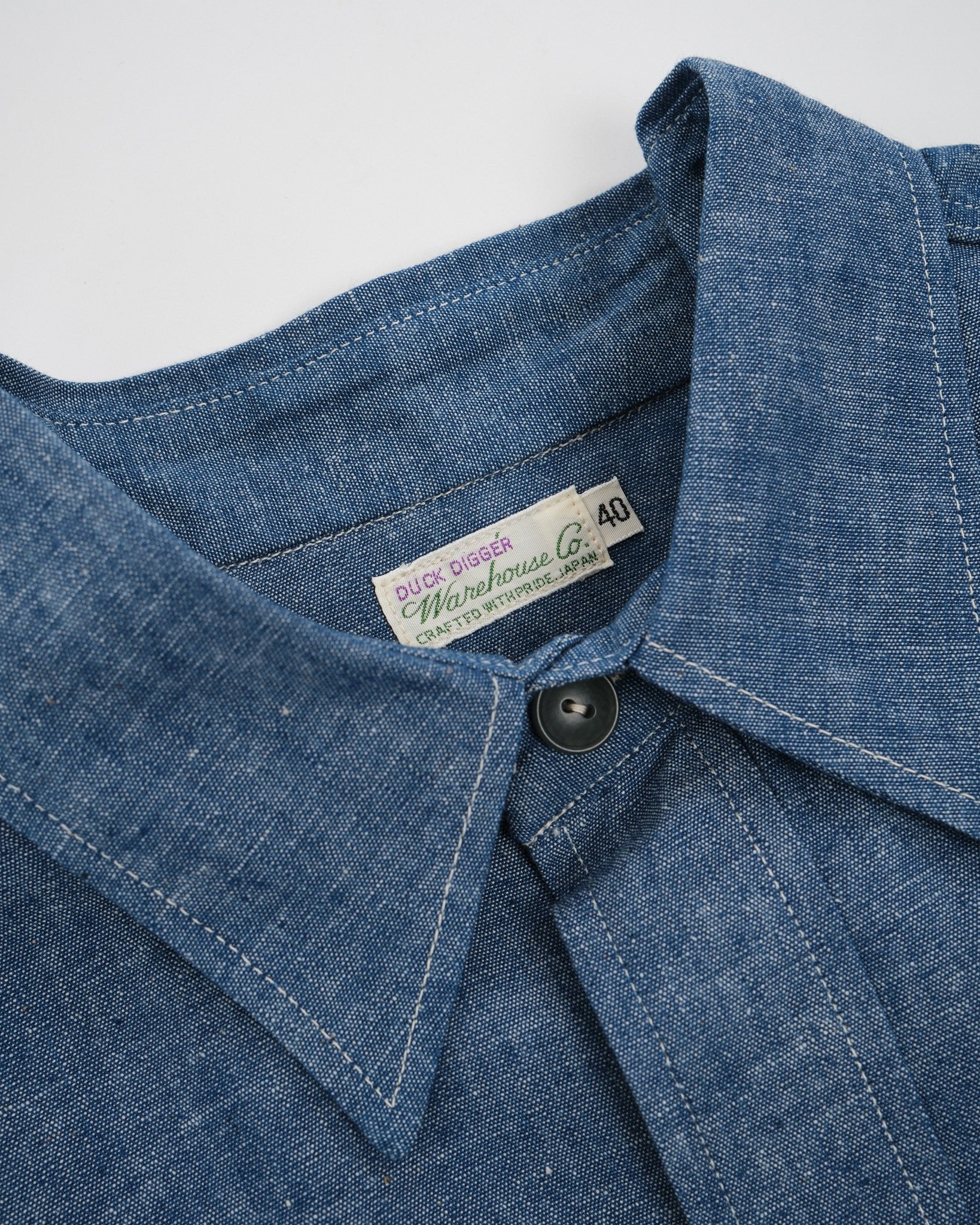WAREHOUSE & CO. | 3044 USN Chambray Shirt Sax | MEADOW