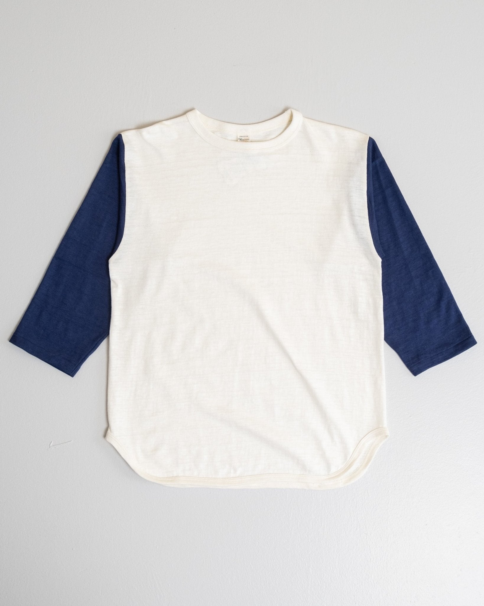 4800 Three Quarter Baseball T-shirt Cream/Navy - Meadow