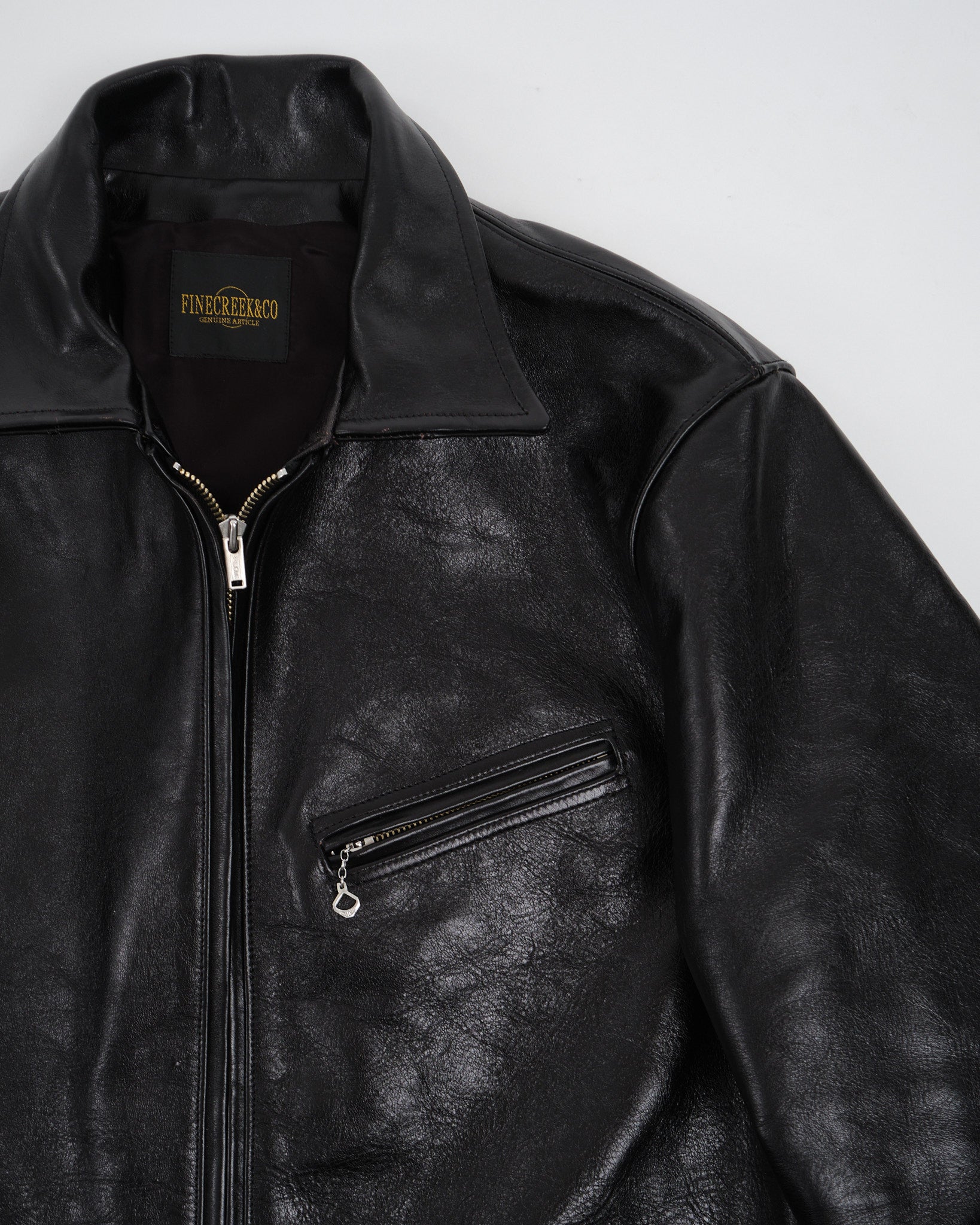 Alonzo Jacket ACJK019 Horsehide Black by Fine Creek Leathers - Meadow