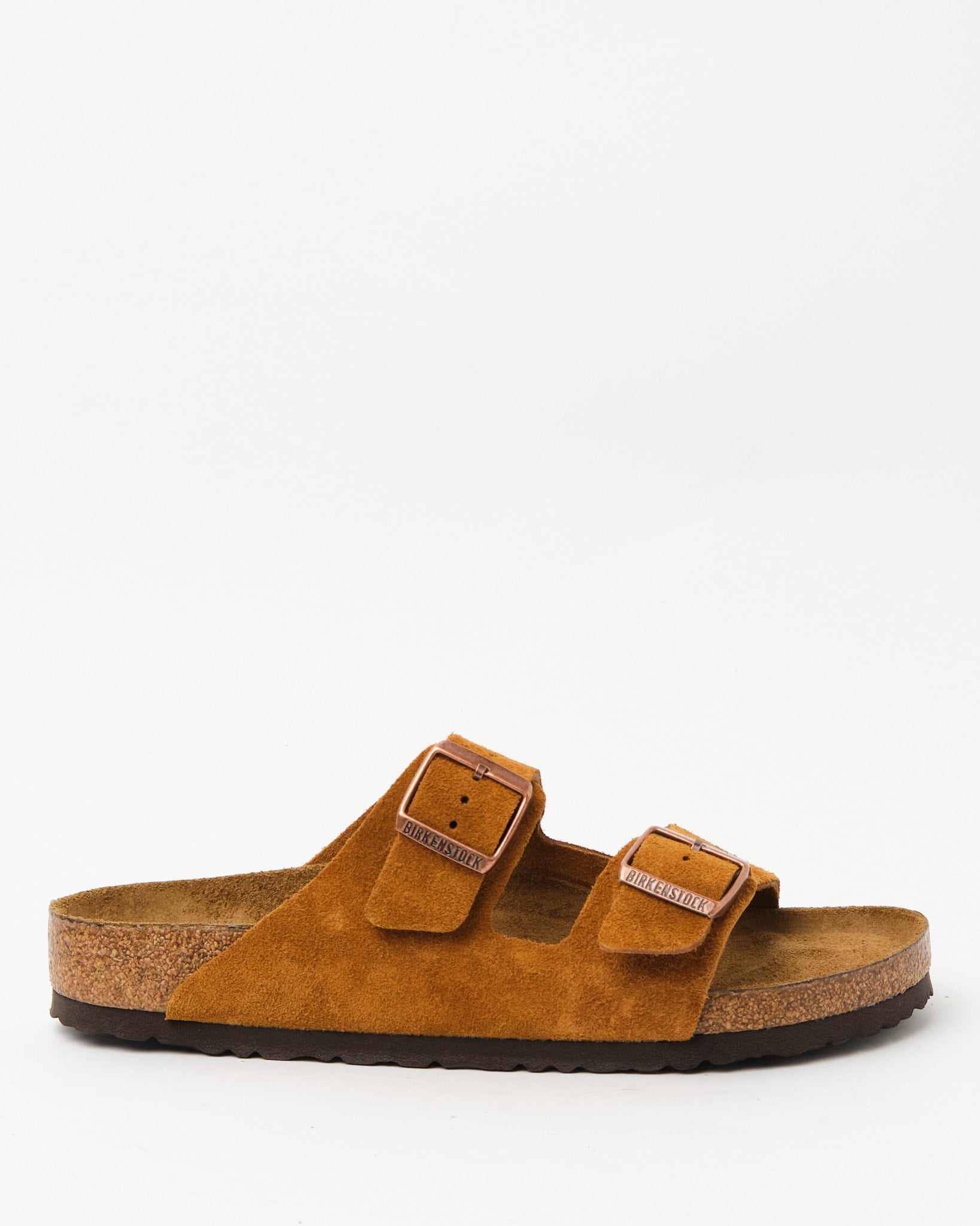 Birkenstock Arizona Mink Leather Suede 2 Strap Sandal EU 45 Regular Soft Footbed Birkenstock Arizona Soft Footbed Suede (Regular Fit  main image 4