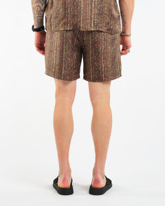 Beach Shorts Silk Batik Print Olive from Beams+ - photo №4. New Shorts at meadowweb.com