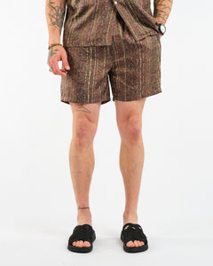 Beach Shorts Silk Batik Print Olive from Beams+ - photo №2. New Shorts at meadowweb.com