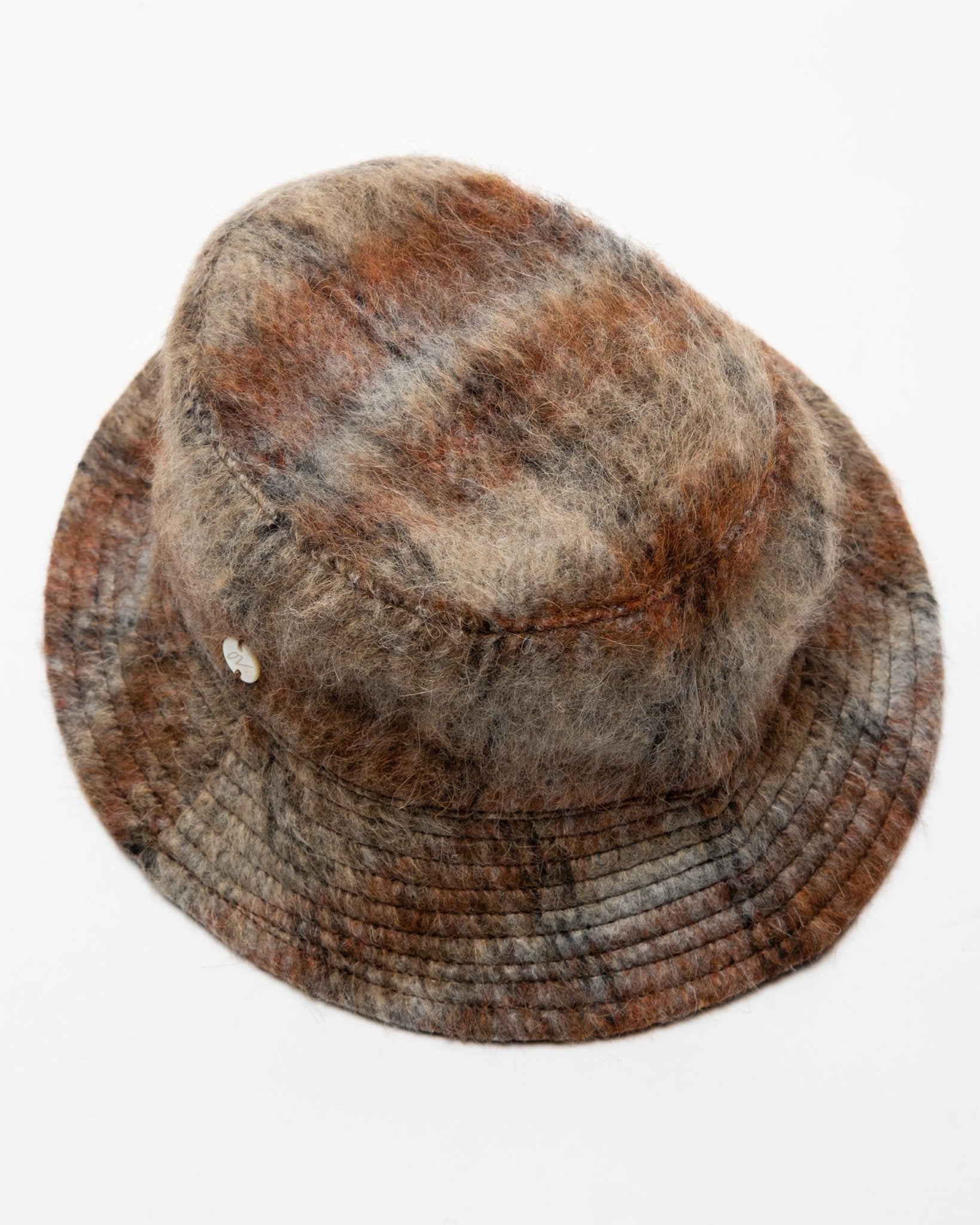 Bucket Hat Ament Check Mohair - Meadow
