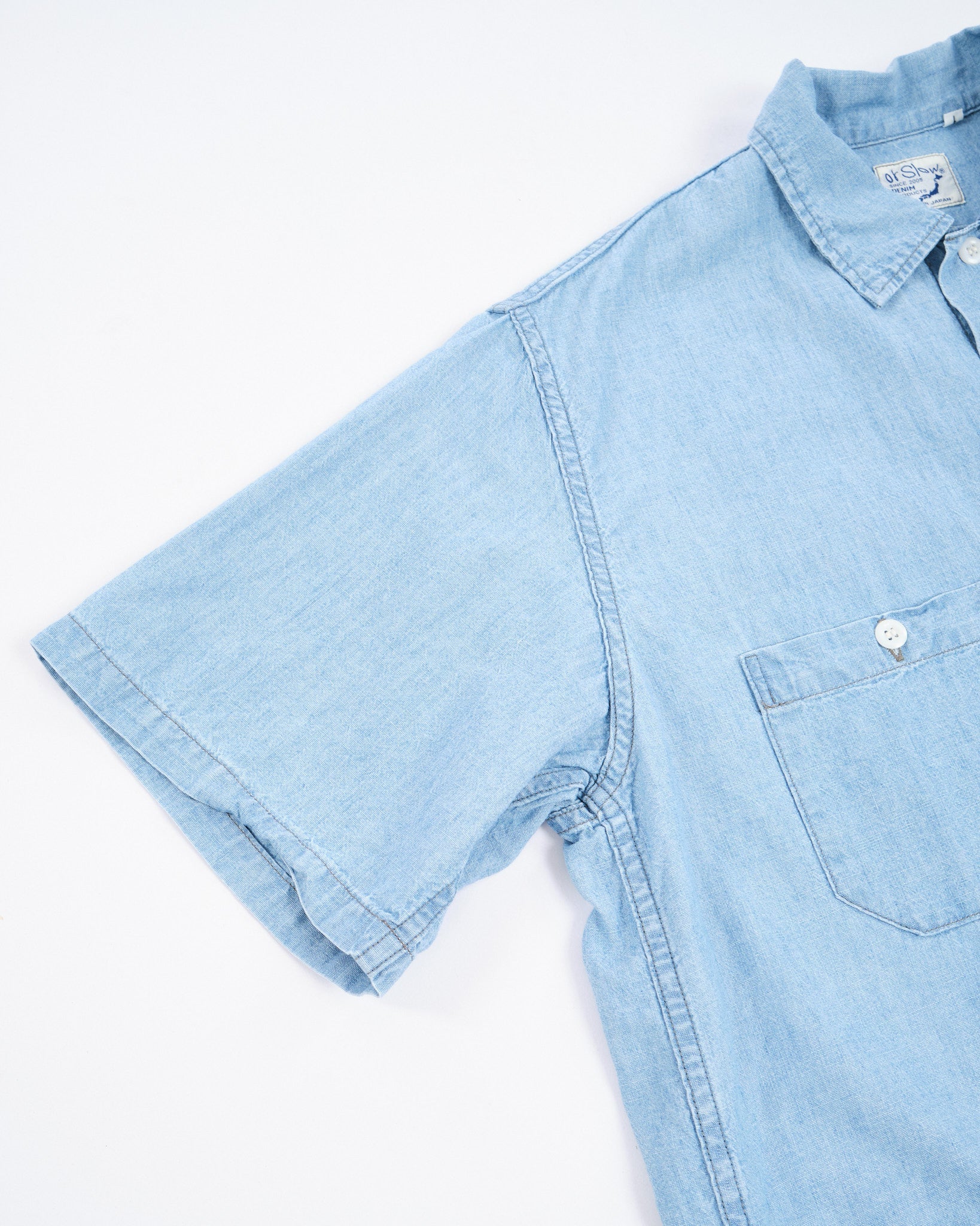 CHAMBRAY 60'S WORK SHIRT CHAMBRAY BLEACHED - Meadow