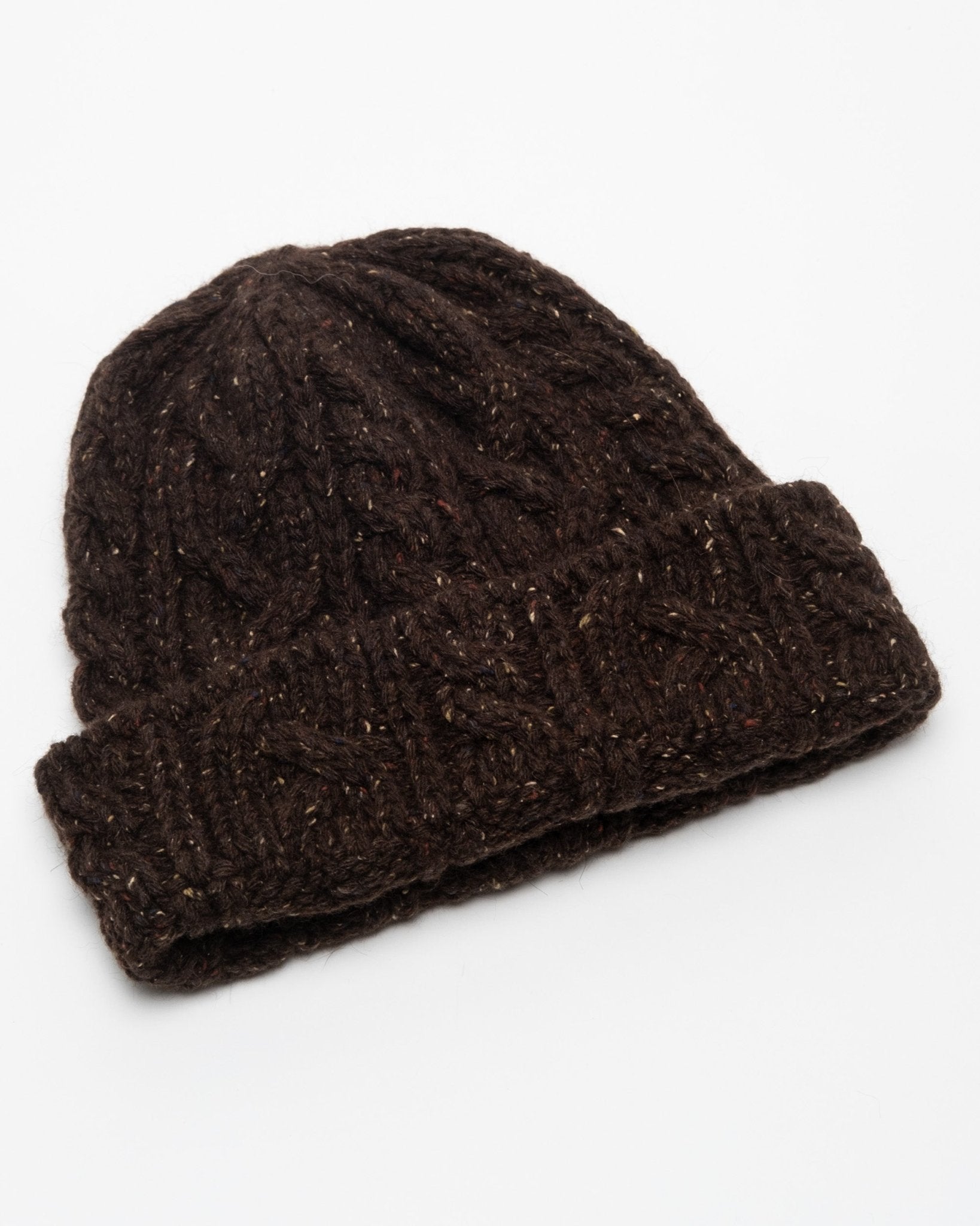 Chunky Cable Knit Beanie Brown - Meadow