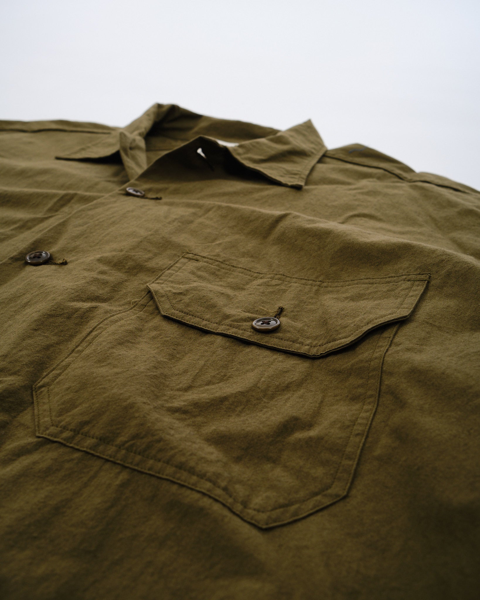 Cotton Wool Deck Shirt Khaki by Nanamica - Meadow