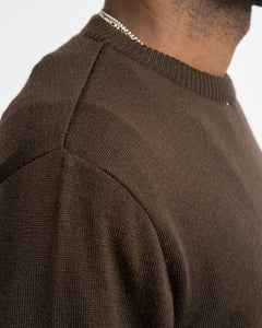 Crewneck Long Sleeve Merino Wool Brown from Maglificio GRP - photo №8. New Knitwear at meadowweb.com