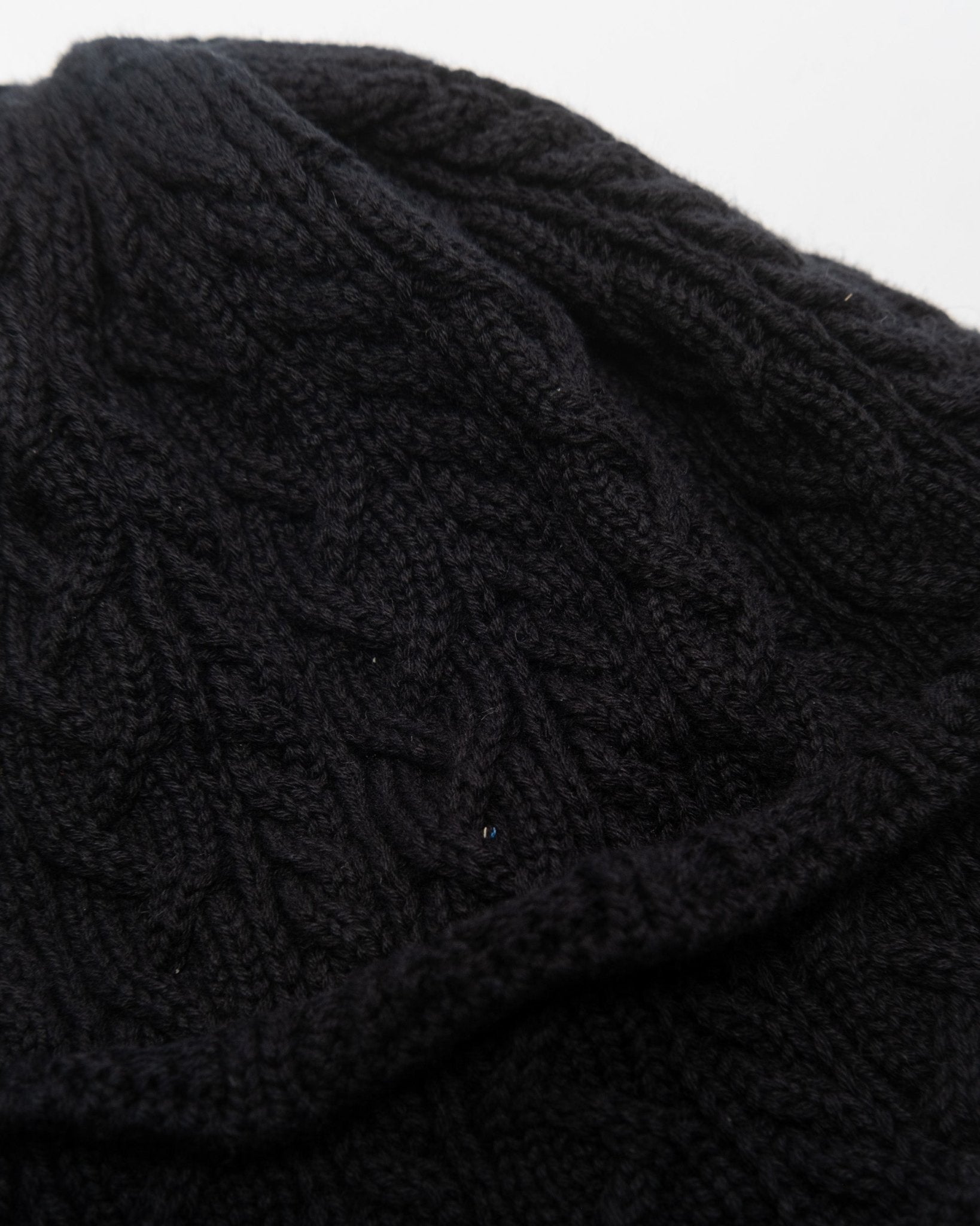 Fisherman Cable Knit Hat Black - Meadow