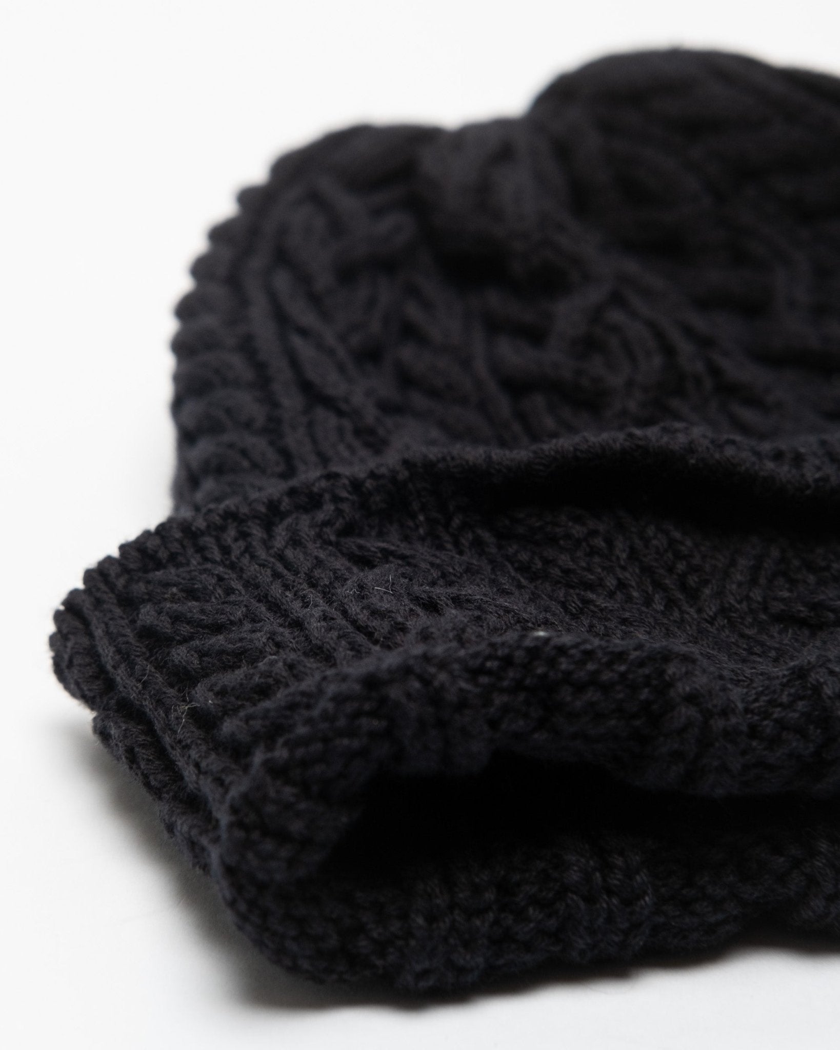 Fisherman Cable Knit Hat Black - Meadow